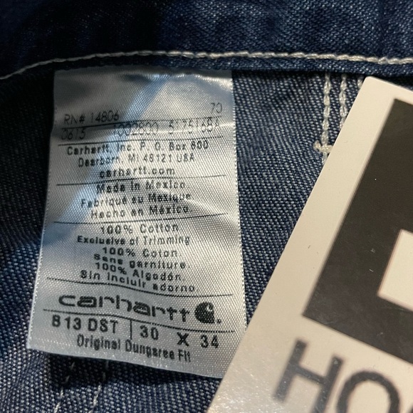 Carhartt Original Dungaree Fit Blue Mens Size 30 X 34 Carpenter Jeans - Picture 12 of 13